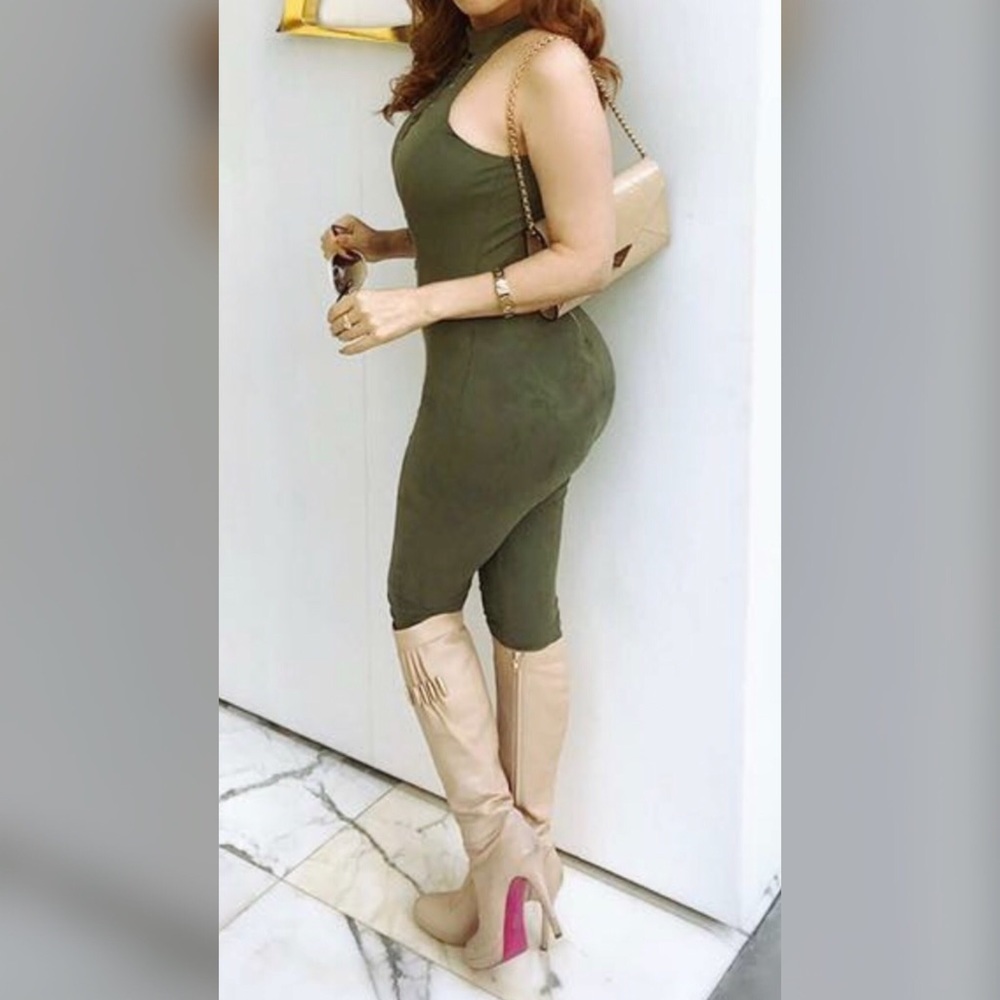 Women Suede Jumpsuit